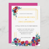 Elegant Colorful Garden Flower Invitation Kaart (Voorkant / Achterkant)