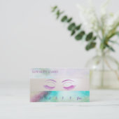 Elegant Colorful Glitter Lashes Loyalty Card (Staand voorkant)
