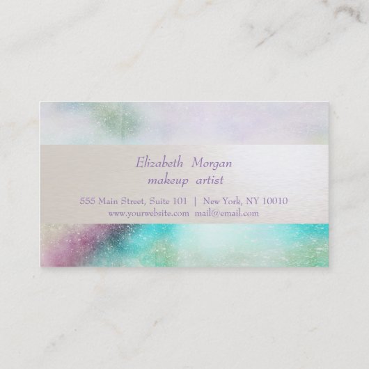 Elegant Colorful Glitter Lashes Loyalty Card (Achterkant)