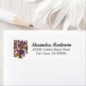 Elegant Colorful Hand Drawn Tree Flowers Script Etiket (Insitu)