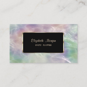 Elegant Colorful Iridescente Pearl Holographic Visitekaartje