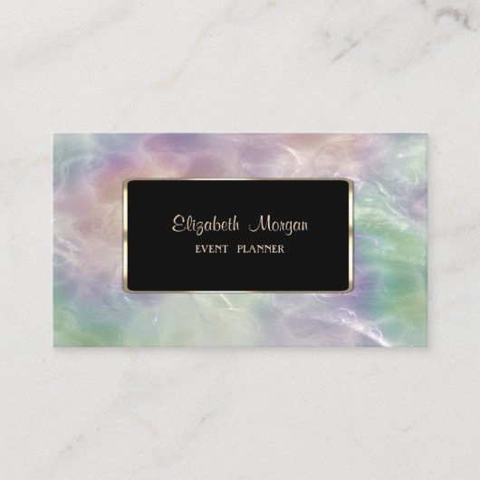 Elegant Colorful Iridescente Pearl Holographic Visitekaartje (Voorkant)