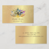 Elegant Colorful Lotus Gold Confetti Yoga Visitekaartje (Voorkant / Achterkant)