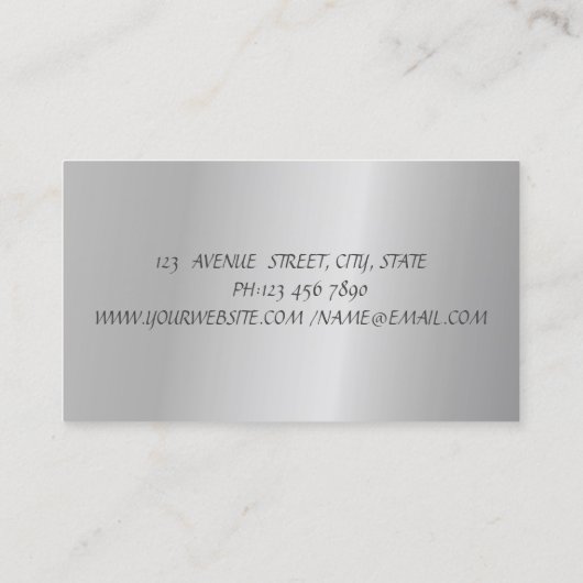 Elegant Colorful Lotus Silver Confetti Yoga Visitekaartje (Achterkant)