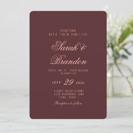Elegant Colorful Minimal Script Wedding Invitation Kaart