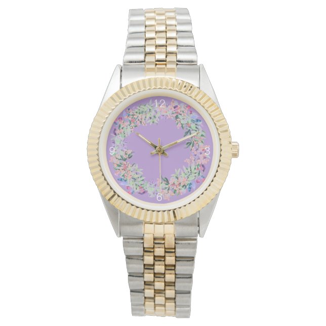 Elegant Colorful Modern Floral Women's Watch Horloge (Voorkant)