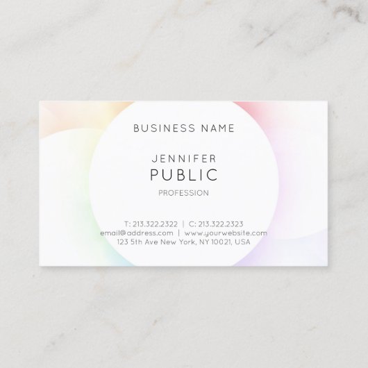 Elegant Colorful Modern Minimal Professional Visitekaartje (Achterkant)