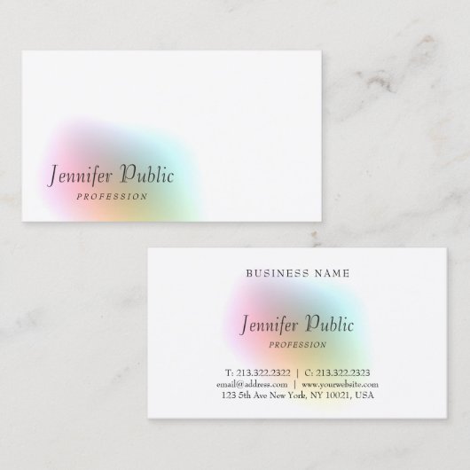 Elegant Colorful Modern Simple Sjabloon Trendy Visitekaartje (Voorkant / Achterkant)