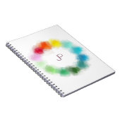 Elegant Colorful Monogramed Sjabloon Notitieboek (Rechterzijde)