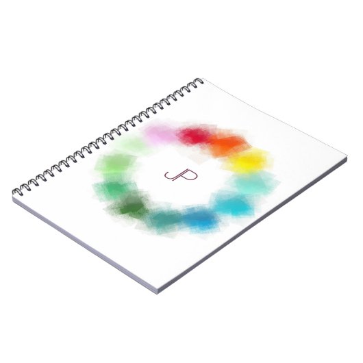 Elegant Colorful Monogramed Sjabloon Notitieboek (Linkerzijde)