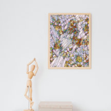 Elegant Colorful Mosaic Illustrated Bird Art