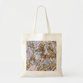 Elegant Colorful Mosaic Illustrated Bird Art Tote Bag
