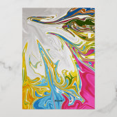Elegant Colorful Painting Abstract Wedding Gold Folie Uitnodiging (Achterkant)