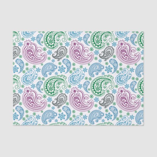Elegant Colorful  Paisley Pattern Tissuepapier (Voorkant)