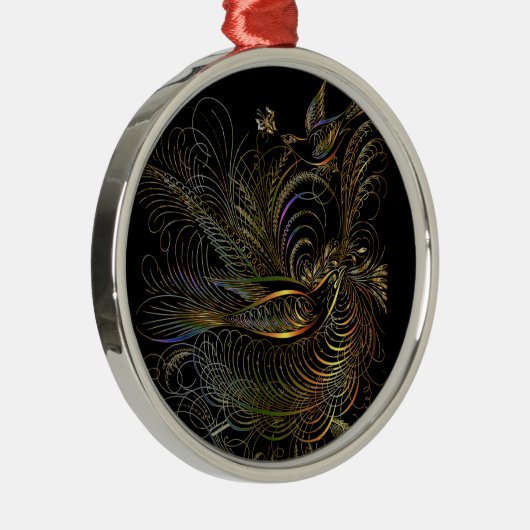 Elegant Colorful Partridges Metalen Ornament (Rechts)