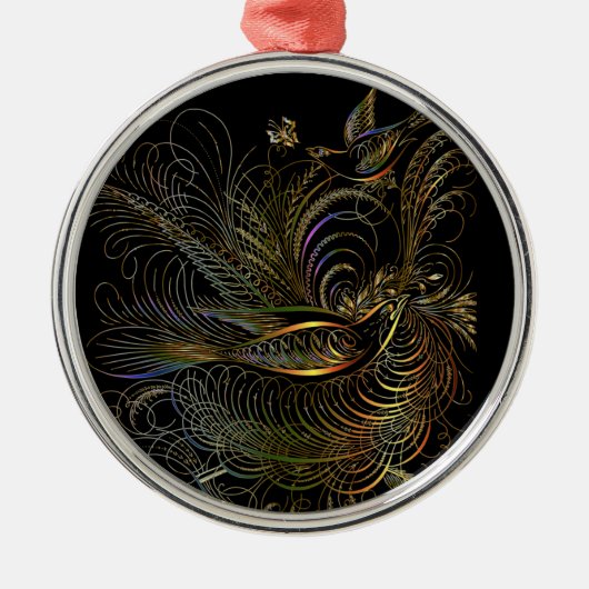 Elegant Colorful Partridges Metalen Ornament (Voorkant)