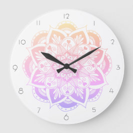 Elegant Colorful Pastel Mandala Flower Grote Klok