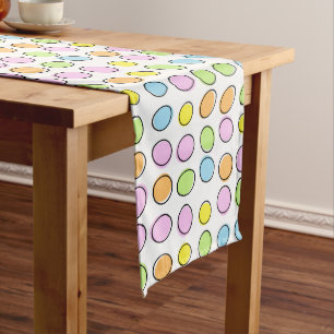 Elegant Colorful Pastel Retro Ovalenpatroon Lange Tafelloper