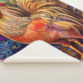 Elegant Colorful Patterned Rooster Sherpa Deken (3/4)