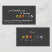 Elegant Colorful Paws DOG Pet Veterinarian Visitekaartje (Voorkant / Achterkant)