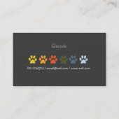 Elegant Colorful Paws DOG Pet Veterinarian Visitekaartje (Achterkant)