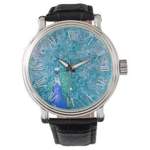 Elegant Colorful Peacock Artwork   Mannen Watch Horloge