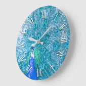 Elegant Colorful Peacock Artwork | Wandklok (Hoek)