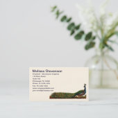 Elegant Colorful Peacock Visitekaartje (Staand voorkant)