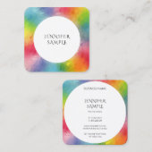 Elegant Colorful Persoonlijke Abstracte Sjabloon Vierkante Visitekaartje (Voorkant / Achterkant)