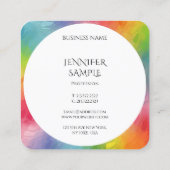 Elegant Colorful Persoonlijke Abstracte Sjabloon Vierkante Visitekaartje (Achterkant)