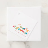 Elegant Colorful Rainbow Christmas Family Name Bedankjes Labels (In situ)