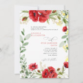 Elegant Colorful Red Poppies Wedding Kaart (Voorkant)