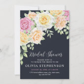 Elegant Colorful Rozen Bridal Shower Invitation Kaart (Voorkant)