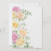 Elegant Colorful Rozen Bridal Shower Invitation Kaart (Achterkant)