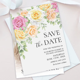 Elegant Colorful Rozen Weddenschap Save the Dates Kaart