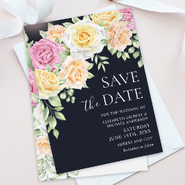 Elegant Colorful Rozen Wedding Save the Dates Invi Kaart