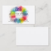 Elegant Colorful Sjabloon Modern Monogram Trendy Visitekaartje (Voorkant / Achterkant)