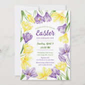 Elegant Colorful Spring Crocus Pasen Kaart (Voorkant)