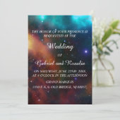 Elegant Colorful Sterrennacht Sky Wedding Kaart (Staand voorkant)