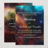 Elegant Colorful Sterrennacht Sky Wedding Kaart (Voorkant / Achterkant)