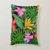 Elegant Colorful Summer Tropical Floral Leaves | Accent Kussen (Achterkant (Verticaal))