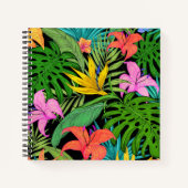 Elegant Colorful Summer Tropical Floral Leaves | Notitieboek (Voorkant)