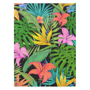 Elegant Colorful Summer Tropical Floral Leaves   Tafelkleed
