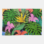 Elegant Colorful Summer Tropical Floral Leaves | Theedoek (Horizontaal)