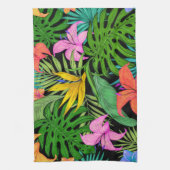 Elegant Colorful Summer Tropical Floral Leaves | Theedoek (Verticaal)