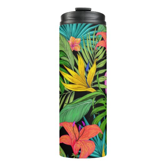 Elegant Colorful Summer Tropical Floral Leaves | Thermosbeker (Voorkant)