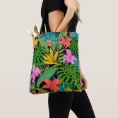 Elegant Colorful Summer Tropical Floral Leaves | Tote Bag (Dichtbij)