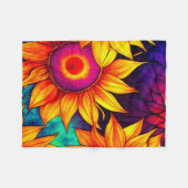 Elegant Colorful Sunflower Flower Power Artwork | Fleece Deken (Voorkant (Horizontaal))