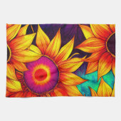 Elegant Colorful Sunflower Flower Power Artwork | Theedoek (Horizontaal)