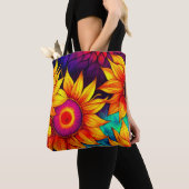 Elegant Colorful Sunflower Flower Power Artwork | Tote Bag (Dichtbij)